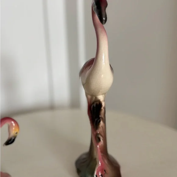 Vintage, mid-century Art Deco Style Pink Flamingo Ceramic Figurines. - Picture 4 of 8